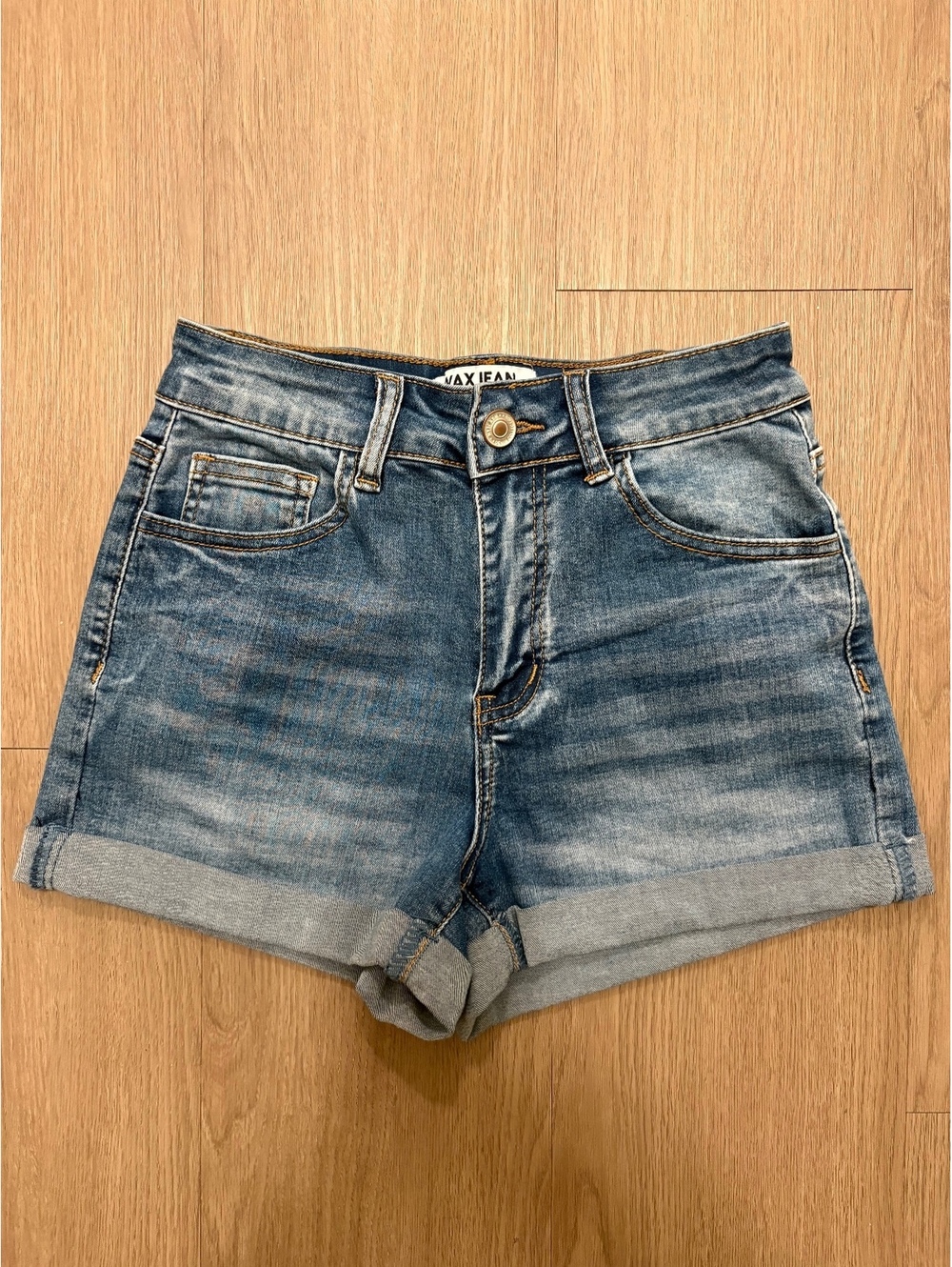 Nax Jean Collection Women's Denim Shorts Size Small Rolled Hem Blue